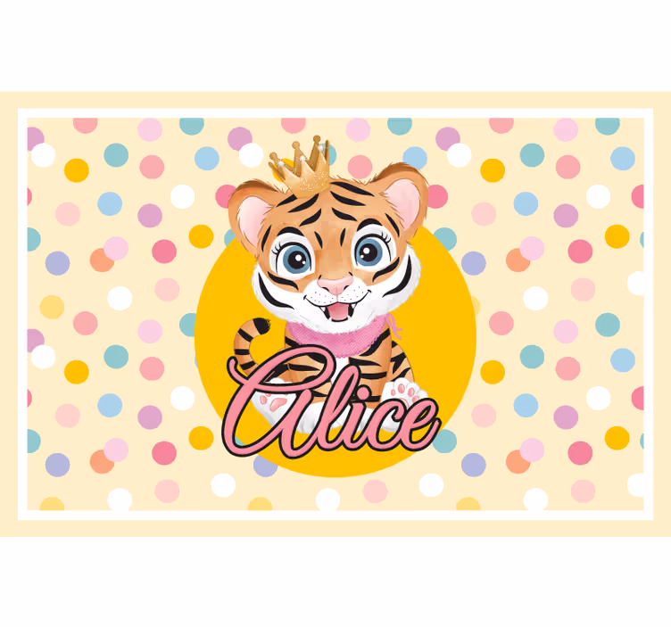 Rollo fenster kinderzimmer süßer tiger mit name - TenStickers