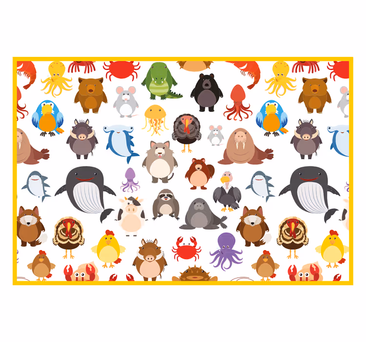 Rollo fenster kinderzimmer bunte wildtiere - TenStickers