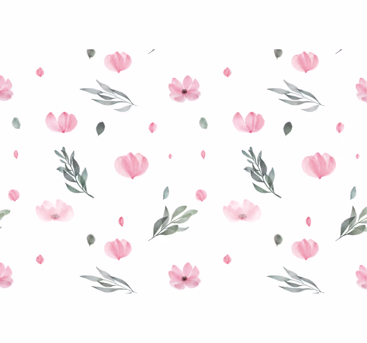 Rollo fenster kinderzimmer mit pinken minimalblumen - TenStickers
