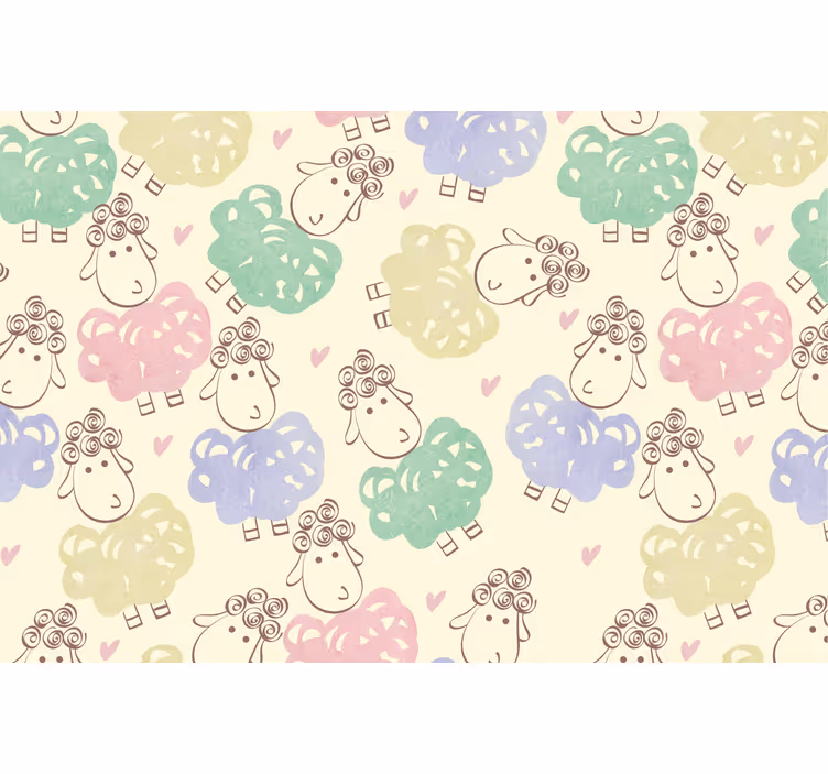 Rollo fenster kinderzimmer schaf doodle muster - TenStickers