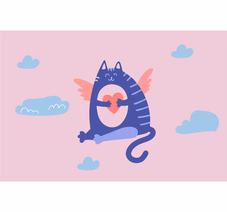 Rollo fenster kinderzimmer mit fliegender katze - TenStickers