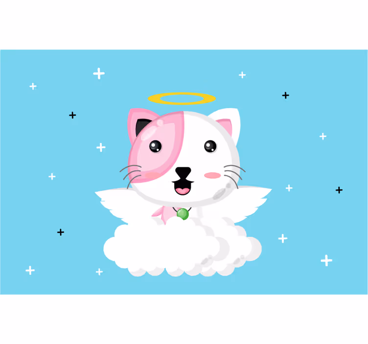 Rollo fenster kinderzimmer engel katze - TenStickers