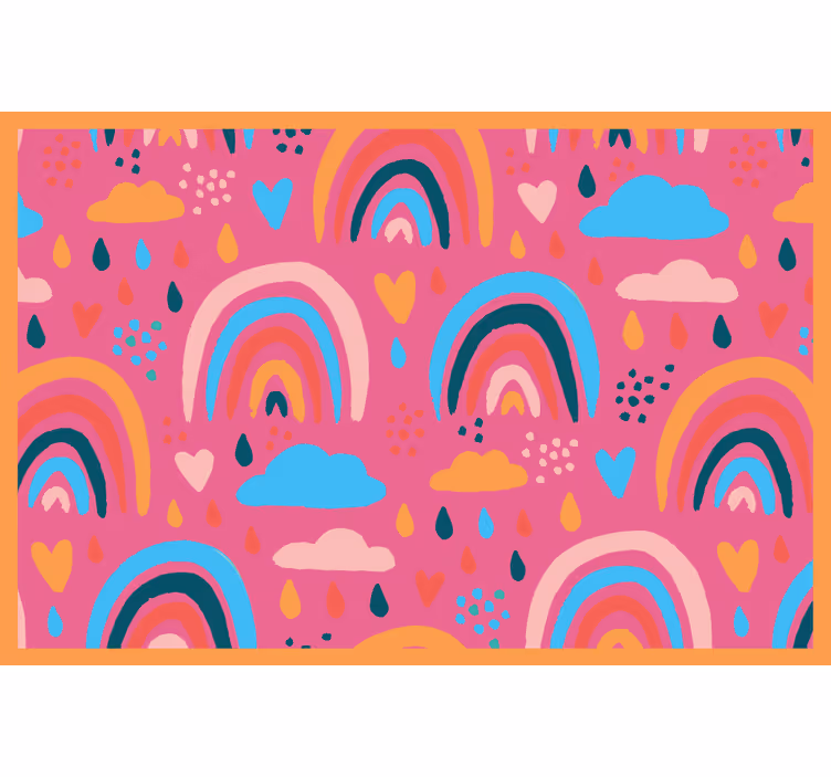 Rollo fenster kinderzimmer minimalistische regenbögen rosa - TenStickers