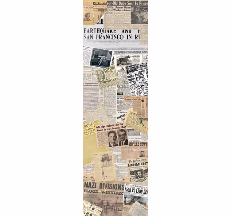 Küchenfenster rollo mit zeitungsdesign - TenStickers