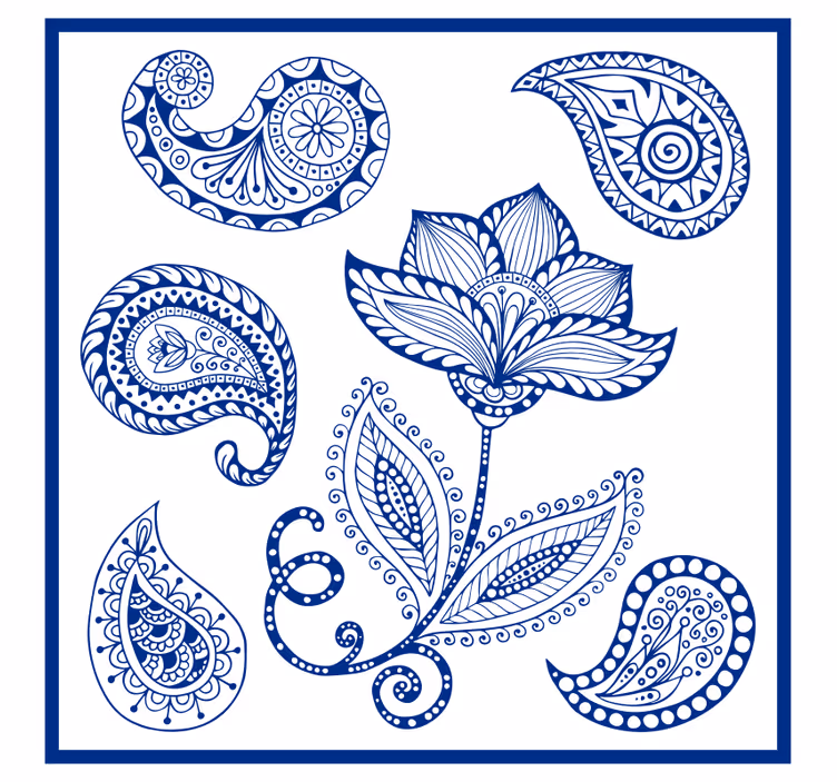 Küchenfenster rollo mit paisley und blumen - TenStickers