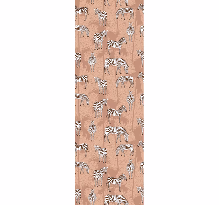 Küchenfenster rollo zebra und palmen braun kühlschrank - TenStickers
