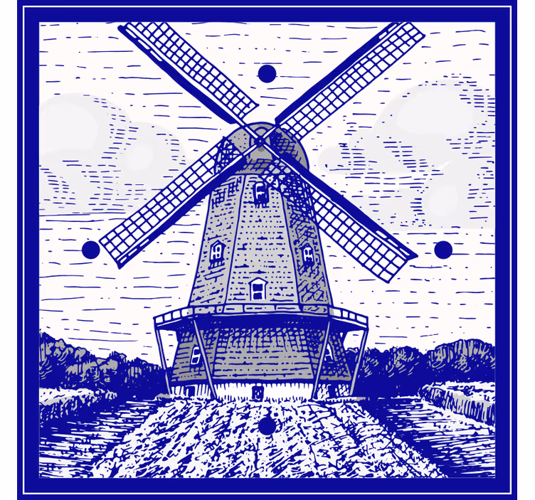 Küchenfenster rollo delfter blau - TenStickers