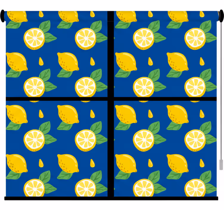 Küchenfenster rollo mit handgezeichneten zitronenmotiven - TenStickers