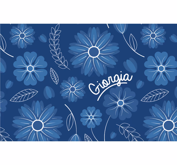 Rollo fenster blau elegantes design mit blumenmuster - TenStickers
