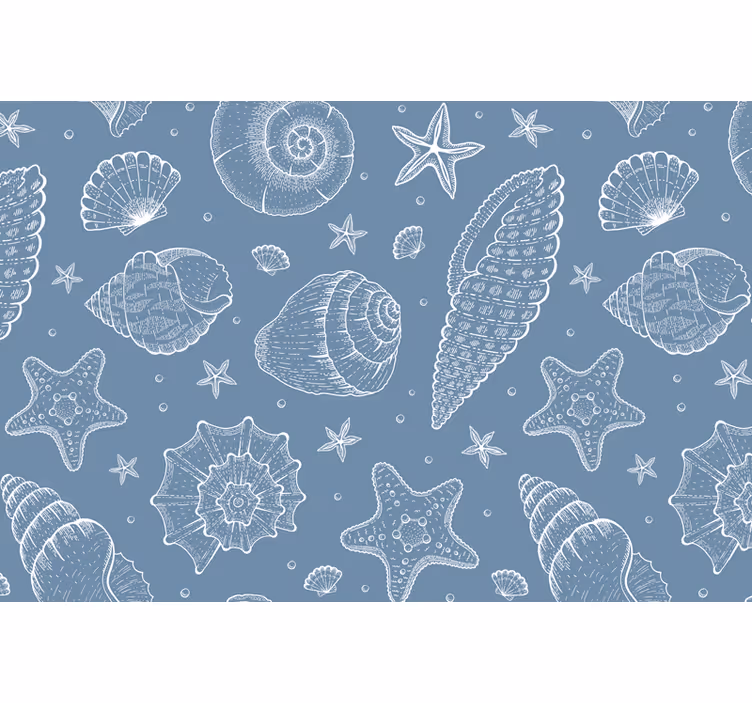 Rollo fenster blau mit meeresleben und muscheln - TenStickers