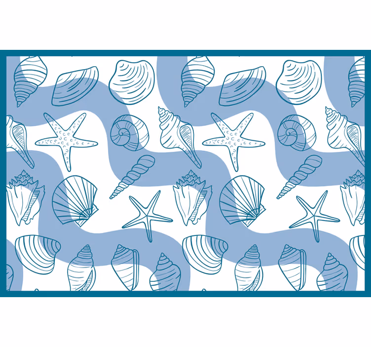 Rollo fenster blau mit muschelmustern - TenStickers