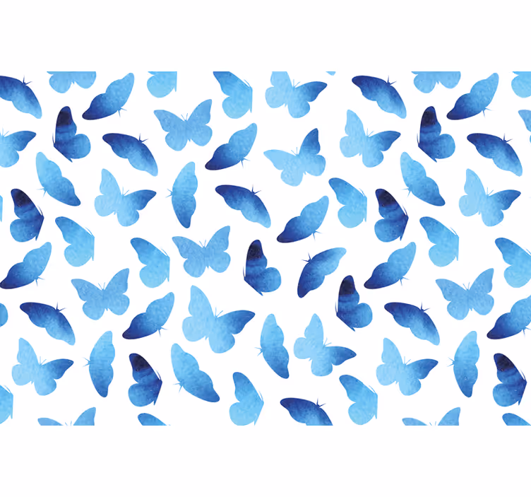 Rollo fenster blau mit bemalten schmetterlingen - TenStickers