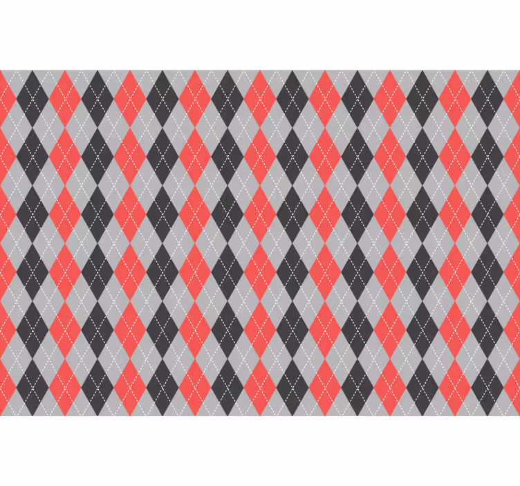 Rollo fenster rot mit roten und grauen diamanten - TenStickers