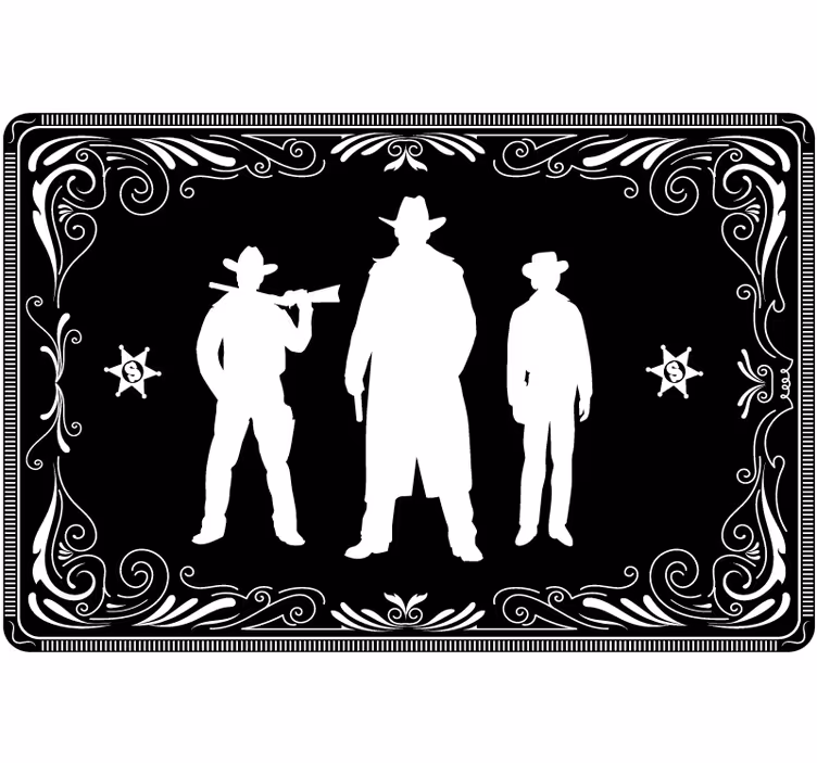 Rollo fenster schwarz mit cowboy und pferde muster - TenStickers