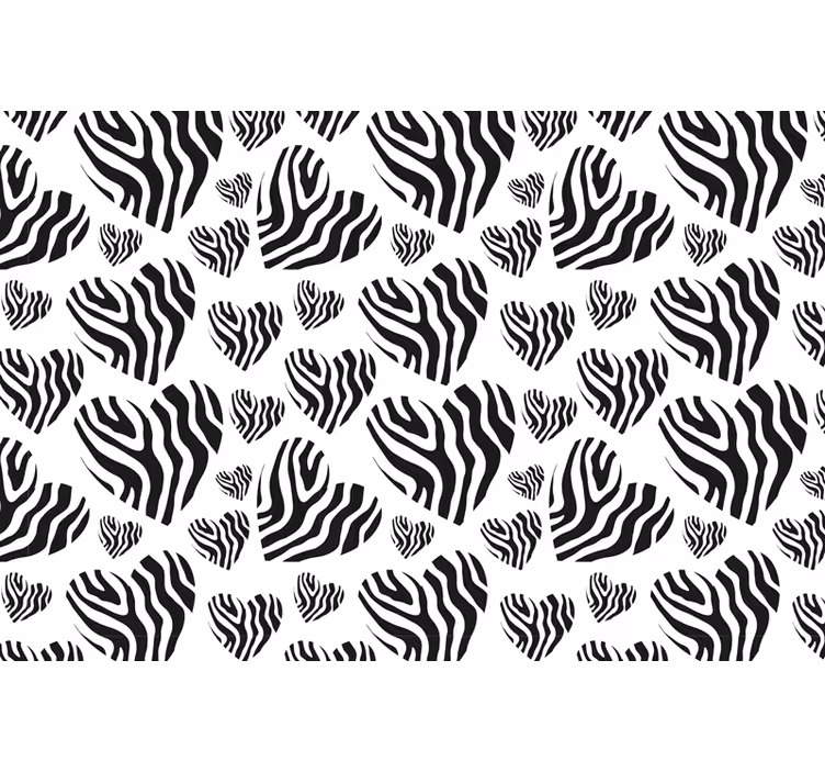 Rollo fenster schwarz zebraherz im tierdruck - TenStickers