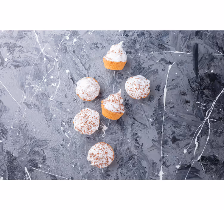 Rollo fenster grau mit cremigen cupcakes - TenStickers