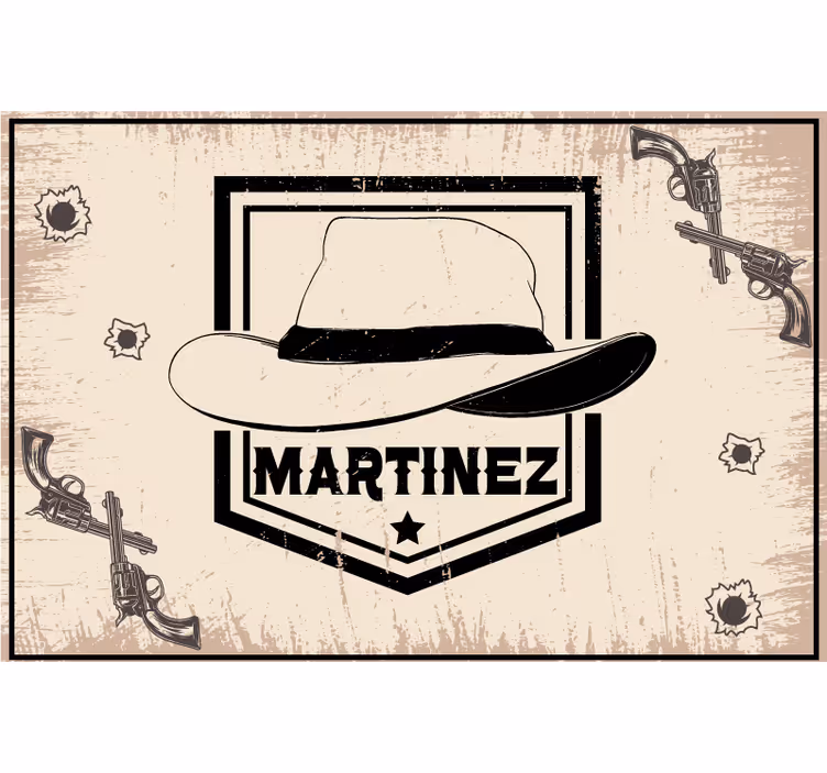 Rollo fenster beige cowboyhut mit namen - TenStickers