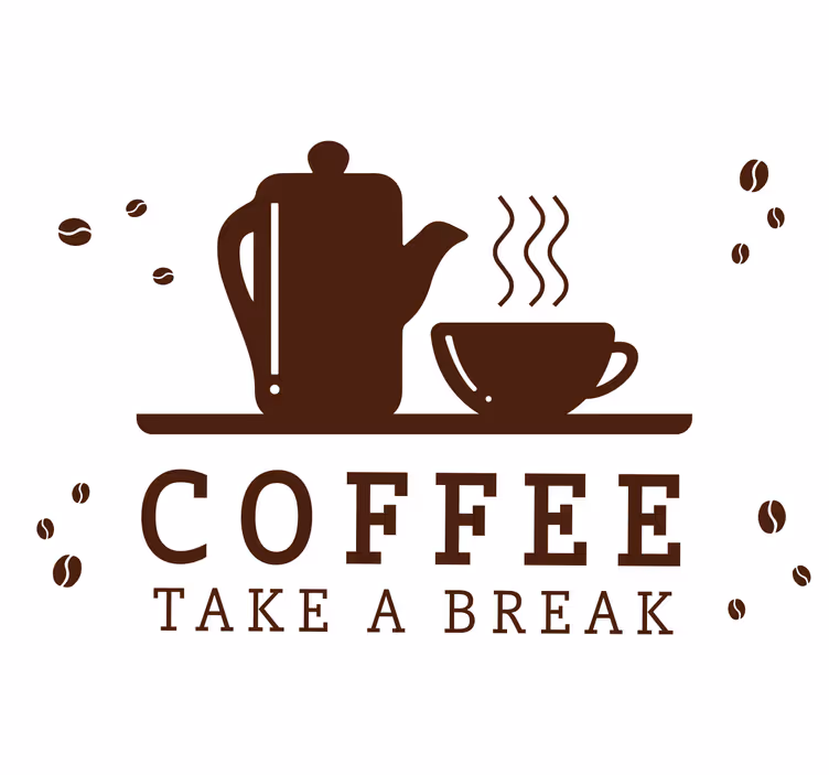 Rollo fenster schwarz kaffeekonzept auf weißem hintergrund - TenStickers