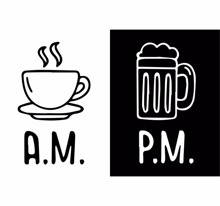 Rollo fenster schwarz für kaffee und bier am abend - TenStickers