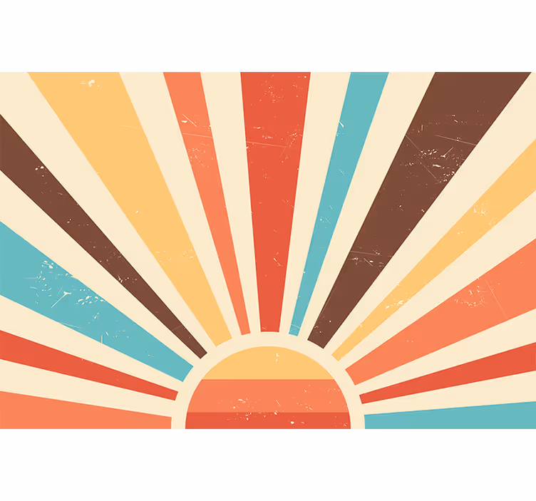 Rollo fenster orange im abstrakten vintage sonnenuntergang - TenStickers