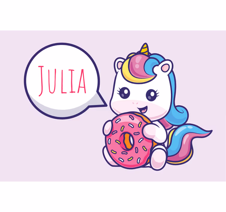 Rollo fenster lila einhorn mit donut - TenStickers
