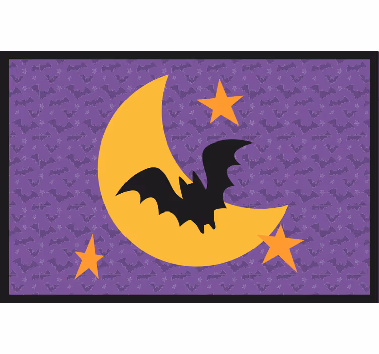 Rollo fenster lila platzdeckchen mond sterne fledermaus - TenStickers
