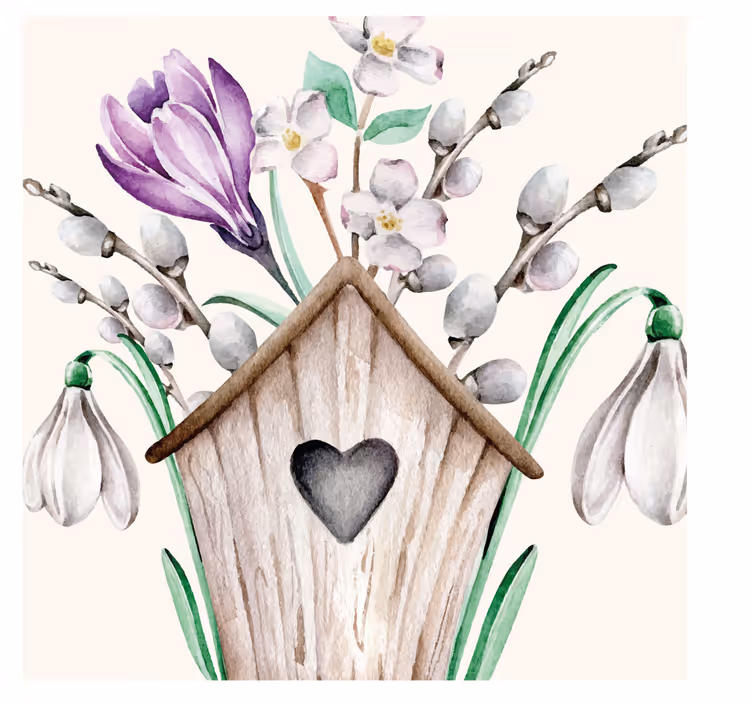 Rollo fenster wohnzimmer elegantes schneeglöckchen design - TenStickers