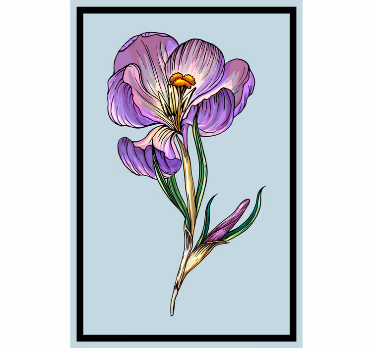 Rollo fenster wohnzimmer mit süßem blauen krokus - TenStickers