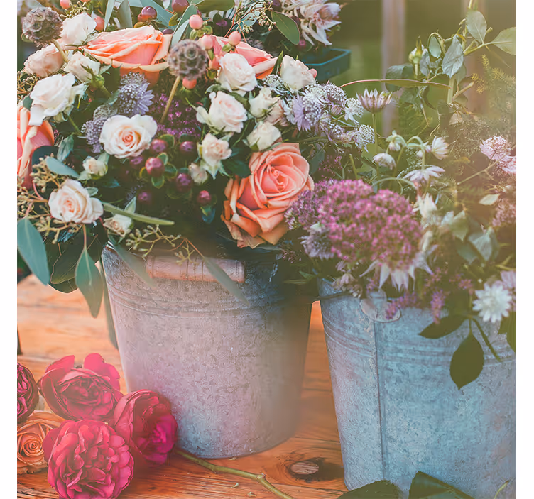 Rollo fenster wohnzimmer mit botanischem cottagecore tisch - TenStickers