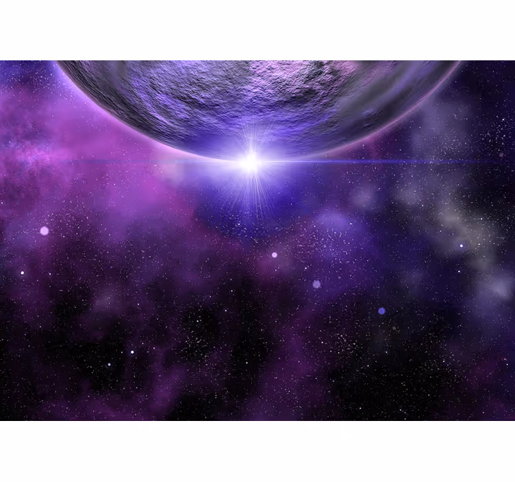Rollo fenster schlafzimmer lila weltraum mit planet - TenStickers
