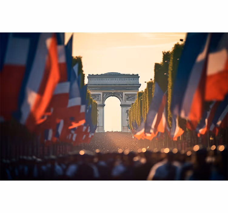 Rollo fenster wohnzimmer nationalfeiertag in paris - TenStickers