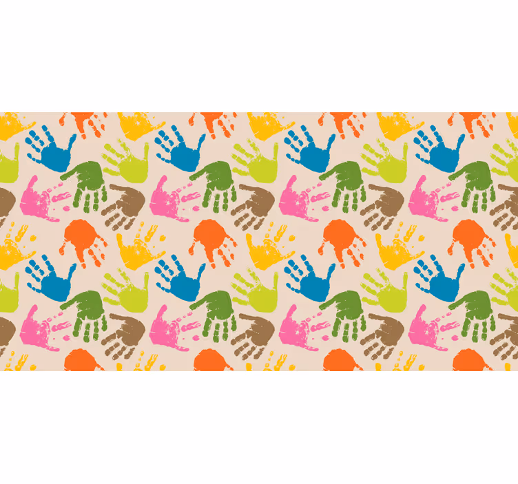 Rollo fenster kinderzimmer aquarell hände auf beige - TenStickers