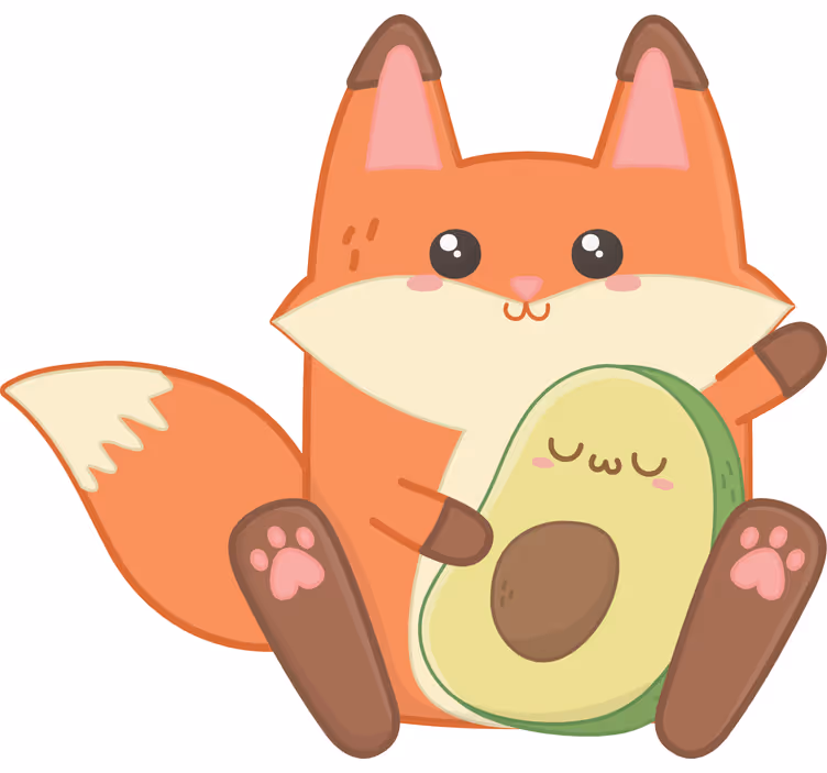 Rollo fenster kinderzimmer süßer fuchs mit avocado - TenStickers