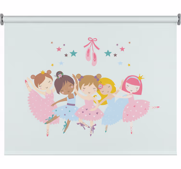 Rollo fenster kinderzimmer bunte ballettsterne illustration - TenStickers