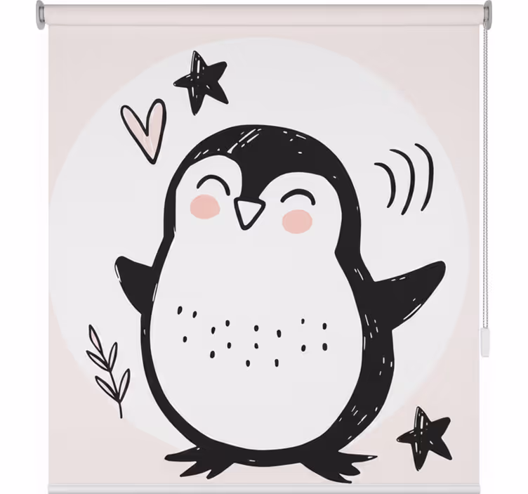 Rollo fenster kinderzimmer süßes pinguin doodle - TenStickers