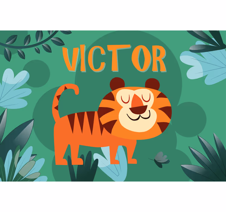 Rollo fenster kinderzimmer süßer tiger mit namen - TenStickers