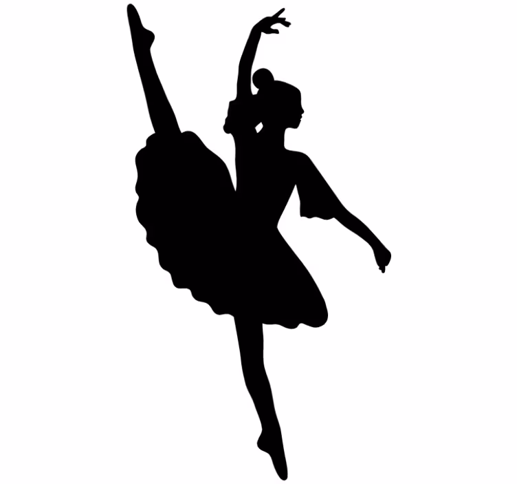 Rollo fenster jugendzimmer balletttänzerin vinylsilhouette - TenStickers