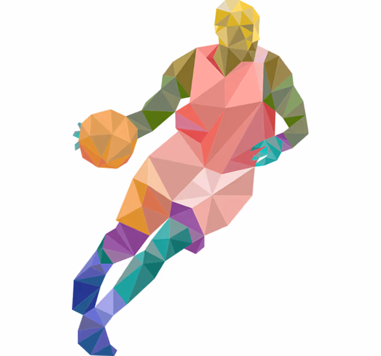 Rollo fenster jugendzimmer basketball origami wandtattoo - TenStickers