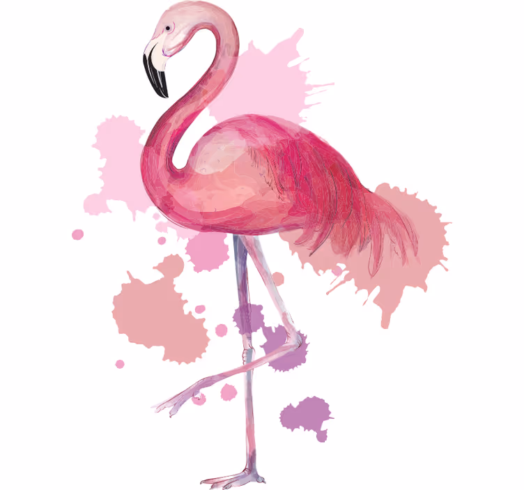 Rollo fenster jugendzimmer vintage flamingo splash farben - TenStickers