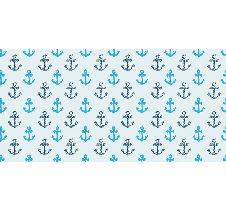 Rollo fenster jugendzimmer verzerrtes blaues ankerdesign - TenStickers