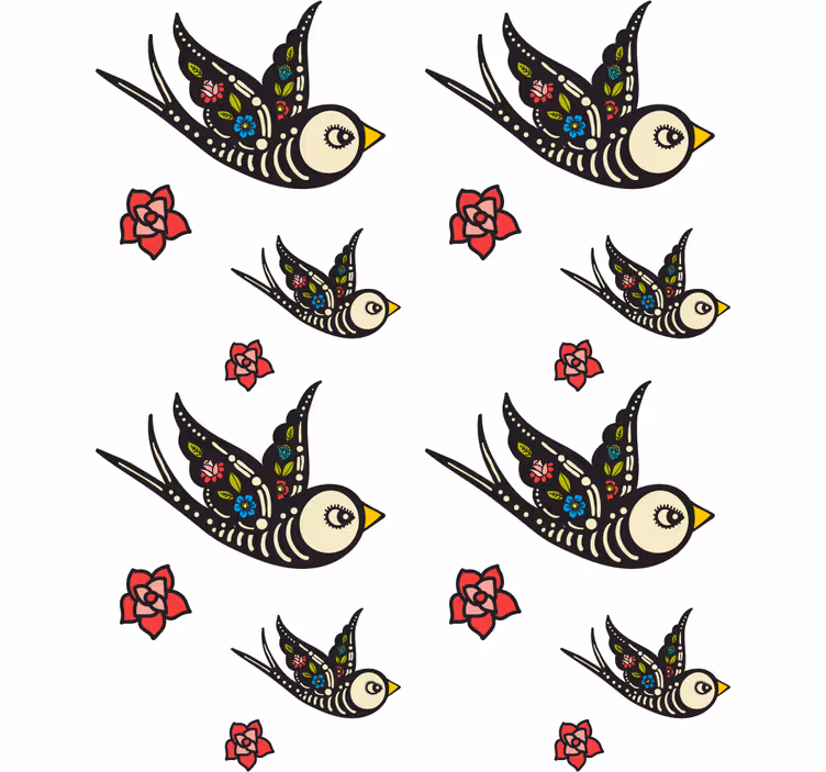 Rollo fenster jugendzimmer mexikanische vögel - TenStickers