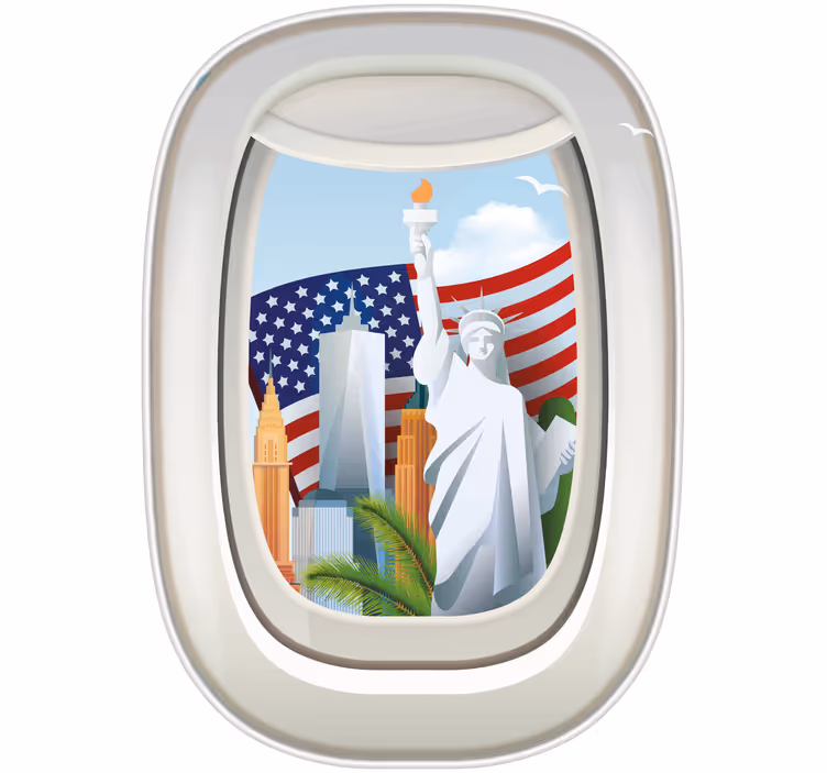 Rollo fenster jugendzimmer amerika durch ein flugzeugfenster - TenStickers
