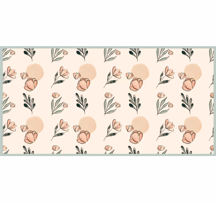 Rollo fenster beige moderne pastellblumen aquarell - TenStickers