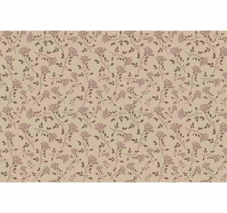 Rollo fenster beige mit braunem vintage-rosenmuster - TenStickers