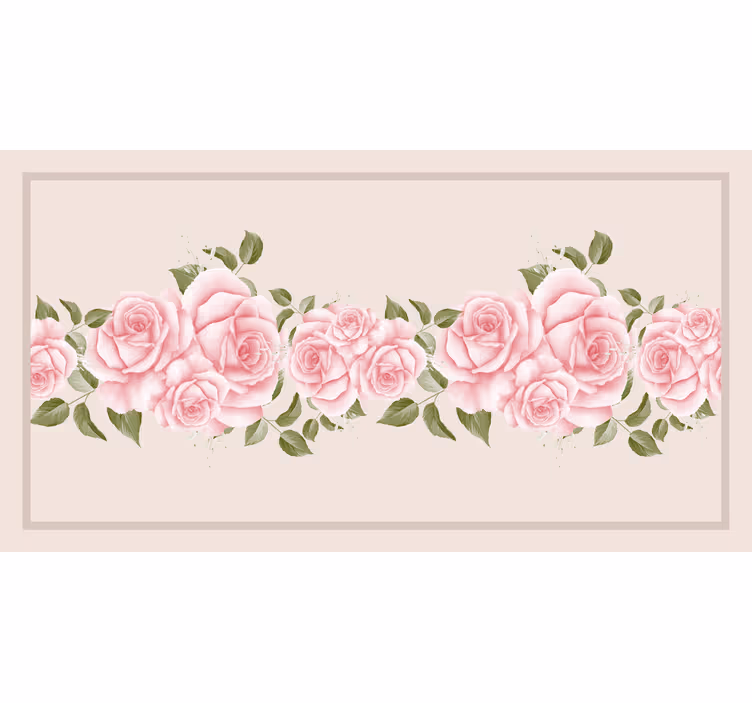 Rollo fenster beige mit vintage-rosenmuster in pink - TenStickers