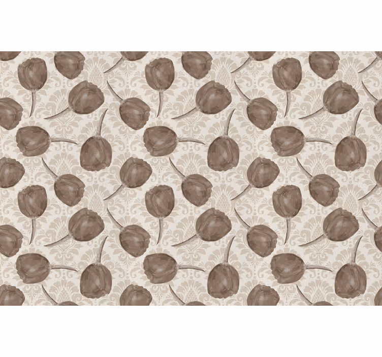 Rollo fenster beige mit grauem tulpenmuster - TenStickers