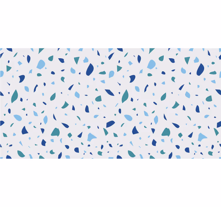 Rollo fenster weiß in blau-tönen terrazzo - TenStickers