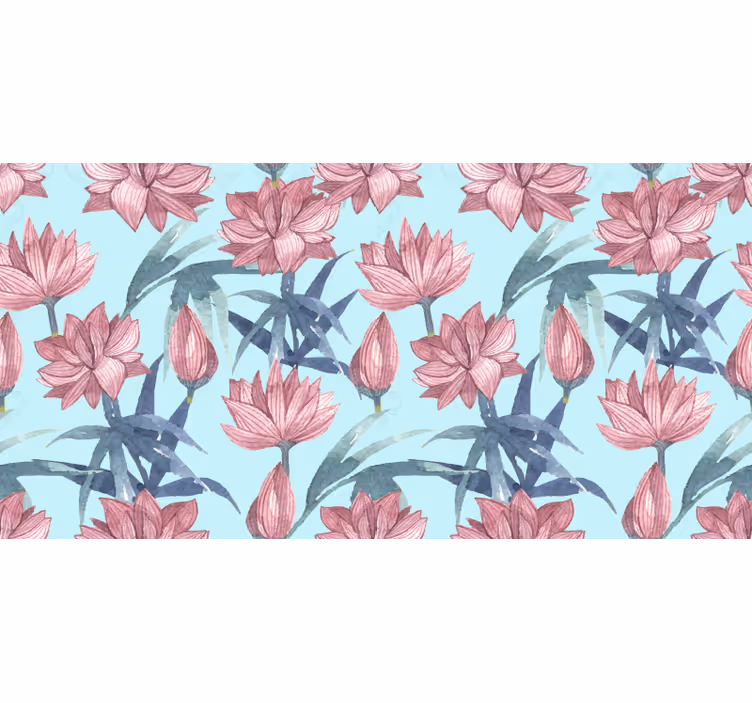 Rollo fenster blumen in blauen aquarellmotiven - TenStickers