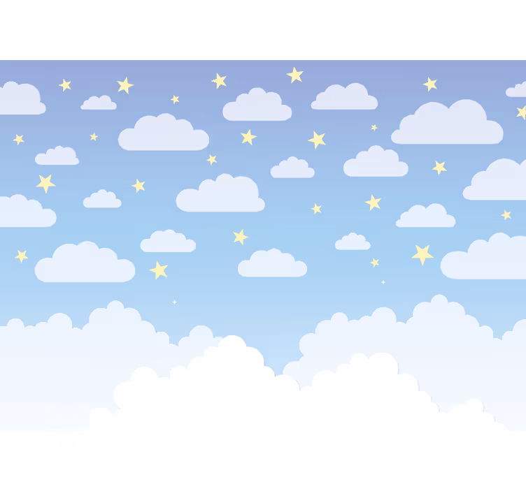 Rollo fenster babyzimmer wolken und sterne - TenStickers
