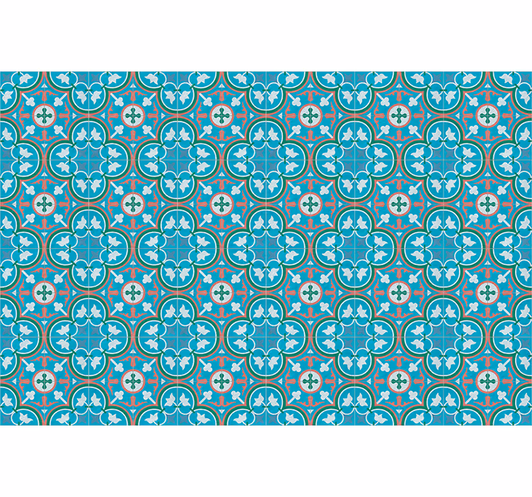 Rollo fenster vintage in blauer hydraulischer fliese - TenStickers
